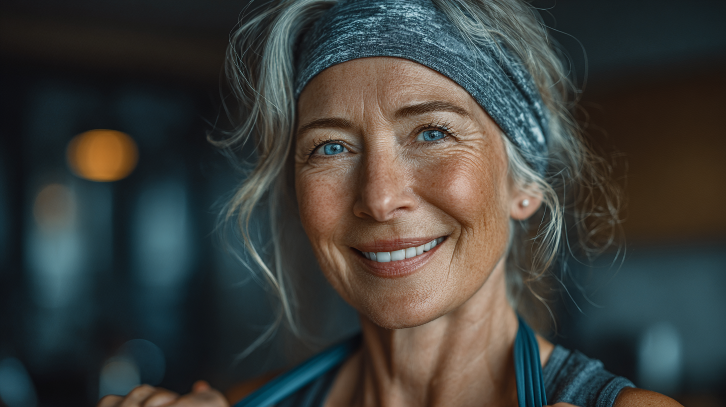 Щастливи възрастни хора при упражнения на открито